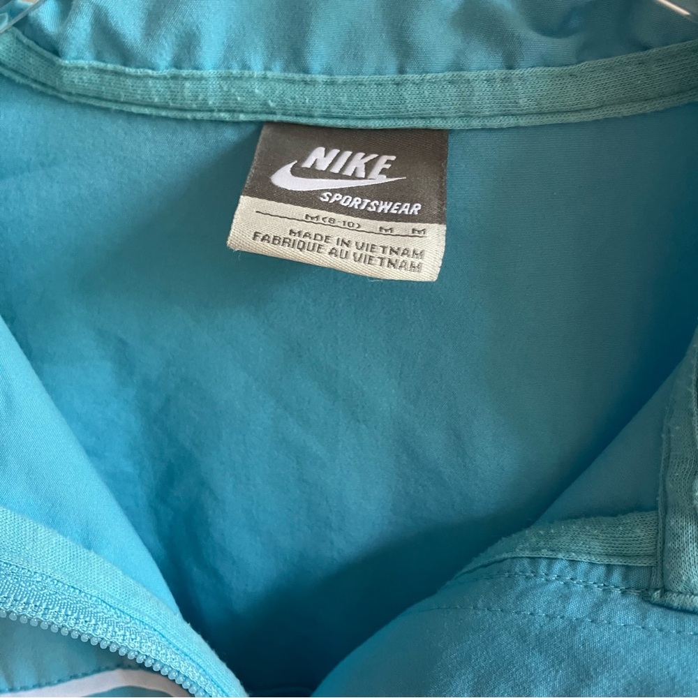 Nike Sportswear Bomber Jacket Size M Teal Full Zip Pockets Gym Spring Run Coat - Picture 3 of 11